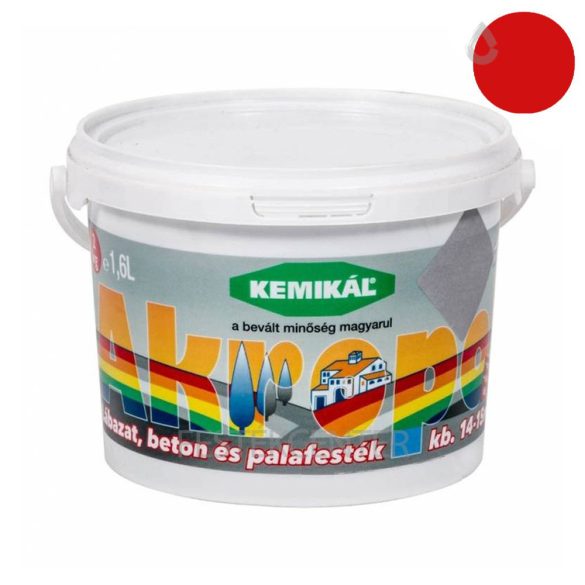 Kemikál Akropol lábazat- pala- és betonfesték - piros - 4 l