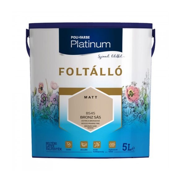 Poli-Farbe Platinum Foltálló beltéri falfesték - Bronz sás BS45 - 5 l