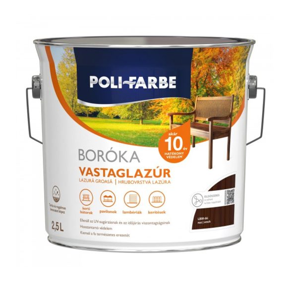 Poli-farbe Boróka vastaglazúr LB08 - dió - 2,5 l