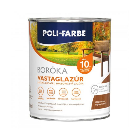 Poli-farbe Boróka vastaglazúr LB03 - mandula - 0,75 l