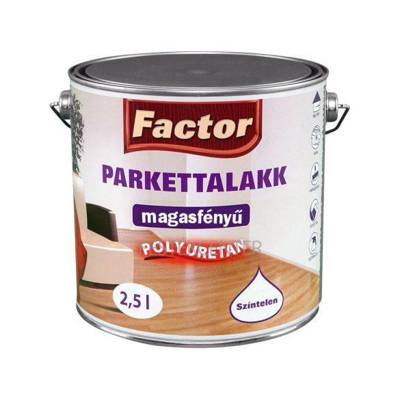 Factor parkettalakk magasfényű színtelen - 2,5l