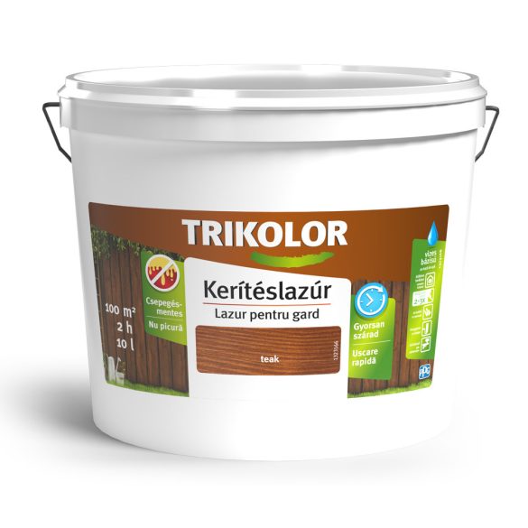 Trilak Trikolor kerítéslazúr - teak - 10 l