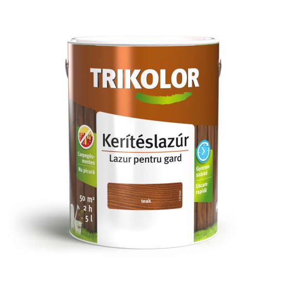 Trilak Trikolor kerítéslazúr - teak - 5 l