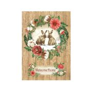   Dekupázs rizspapír - Romantic Home for the holidays welcome home bunnies - A4