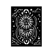 Vastag stencil 20 X 25 cm - Cosmos infinity sun