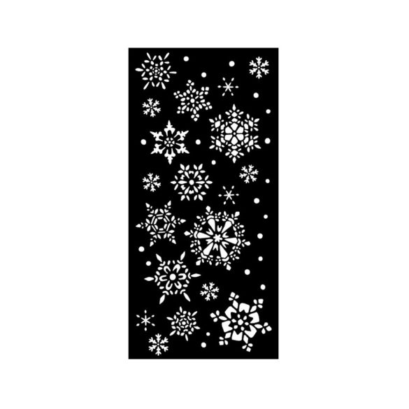 Vastag stencil 12 x 15 cm - Christmas snowflakes