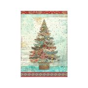 Dekupázs rizspapír - Christmas Greetings tree - A4